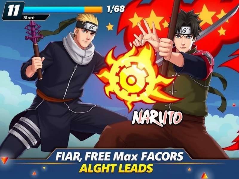 Free Fire MAX gameplay with Naruto characters on a mobile device