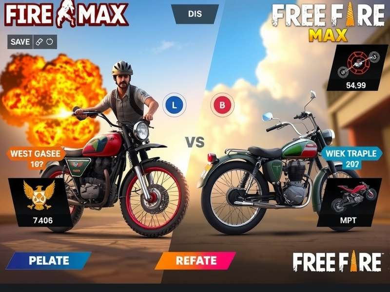 Side-by-side visual comparison of Free Fire MAX and Free Fire graphics on Bermuda map