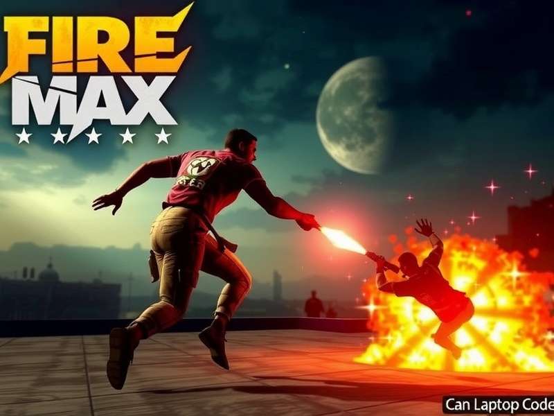Free Fire MAX gameplay on laptop showing enhanced graphics