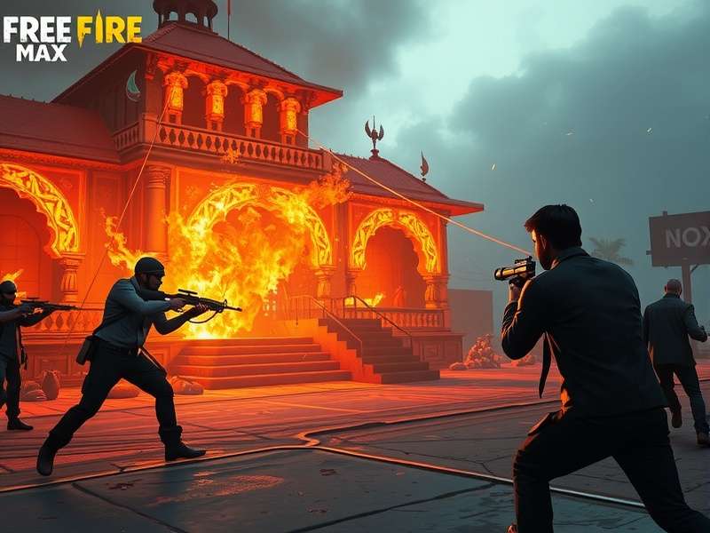 Free Fire MAX Play Store download interface on Android device showing installation process