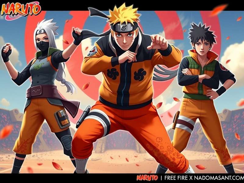 Gameplay screenshot showing Naruto character using Rasengan in Free Fire MAX