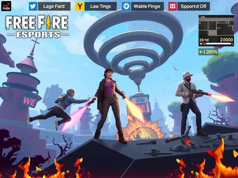 Free Fire MAX Esports India Tournament Stage with dramatic lighting