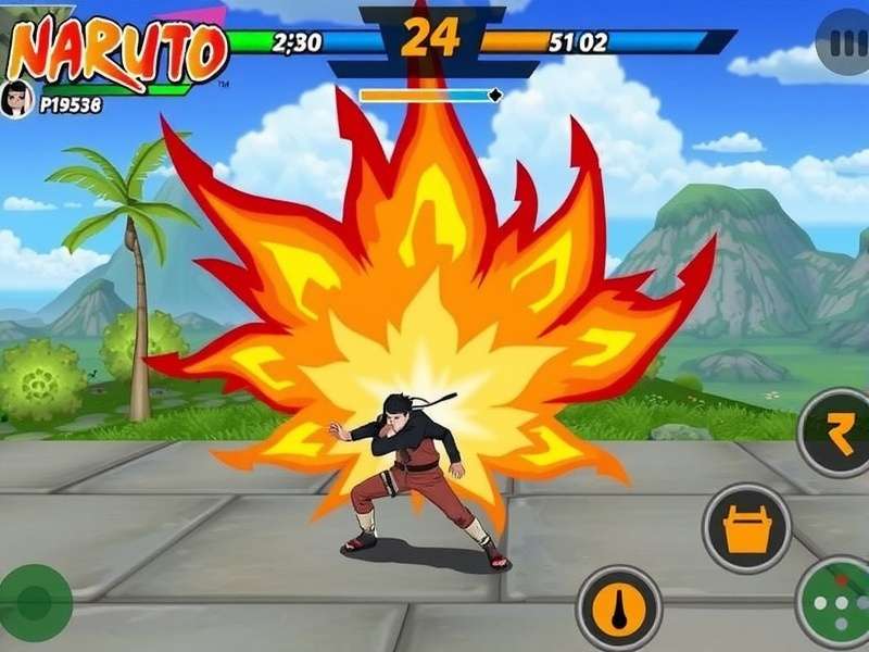 Screenshot of Free Fire MAX Naruto gameplay mode showing chakra meter and special abilities
