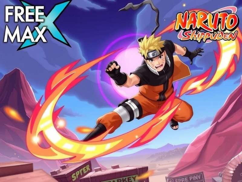 Official Free Fire MAX x Naruto Shippuden Collaboration Trailer Key Visual showing Naruto and Sasuke in Free Fire art style