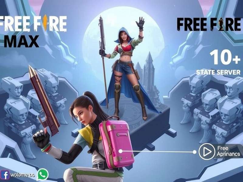 Free Fire MAX Server Gameplay Screenshot showing characters in a battle