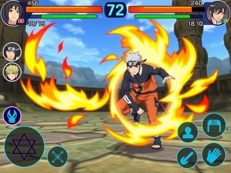 Free Fire Max X Naruto Shippuden crossover gameplay banner showing Naruto characters in battle royale